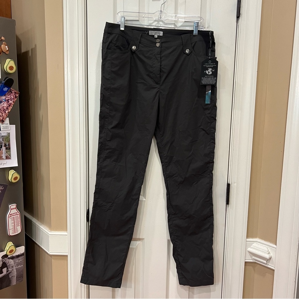 NEW Anatomie Women's XL Skyler Travel Pants Gray Grey Slim Fit Stretch Career
